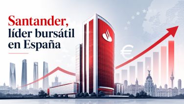 Imagen creada con IA. ¿Qué hacer con la acción del Santander?